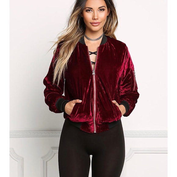 Red Velvet Bomber Jacket | Poshmark